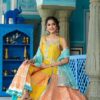 Sun Kissed Yellow & Orange Anarkali Sharara Set with Gota Work