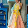 Sun Kissed Yellow & Orange Anarkali Sharara Set with Gota Work - Image 6