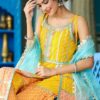 Sun Kissed Yellow & Orange Anarkali Sharara Set with Gota Work - Image 7