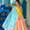 Sun Kissed Yellow & Orange Anarkali Sharara Set with Gota Work - Image 8