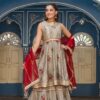 Rich Beige Golden & Red Combo Sharara Set with Gota Work