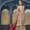 Rich Beige Golden & Red Combo Sharara Set with Gota Work - Image 3